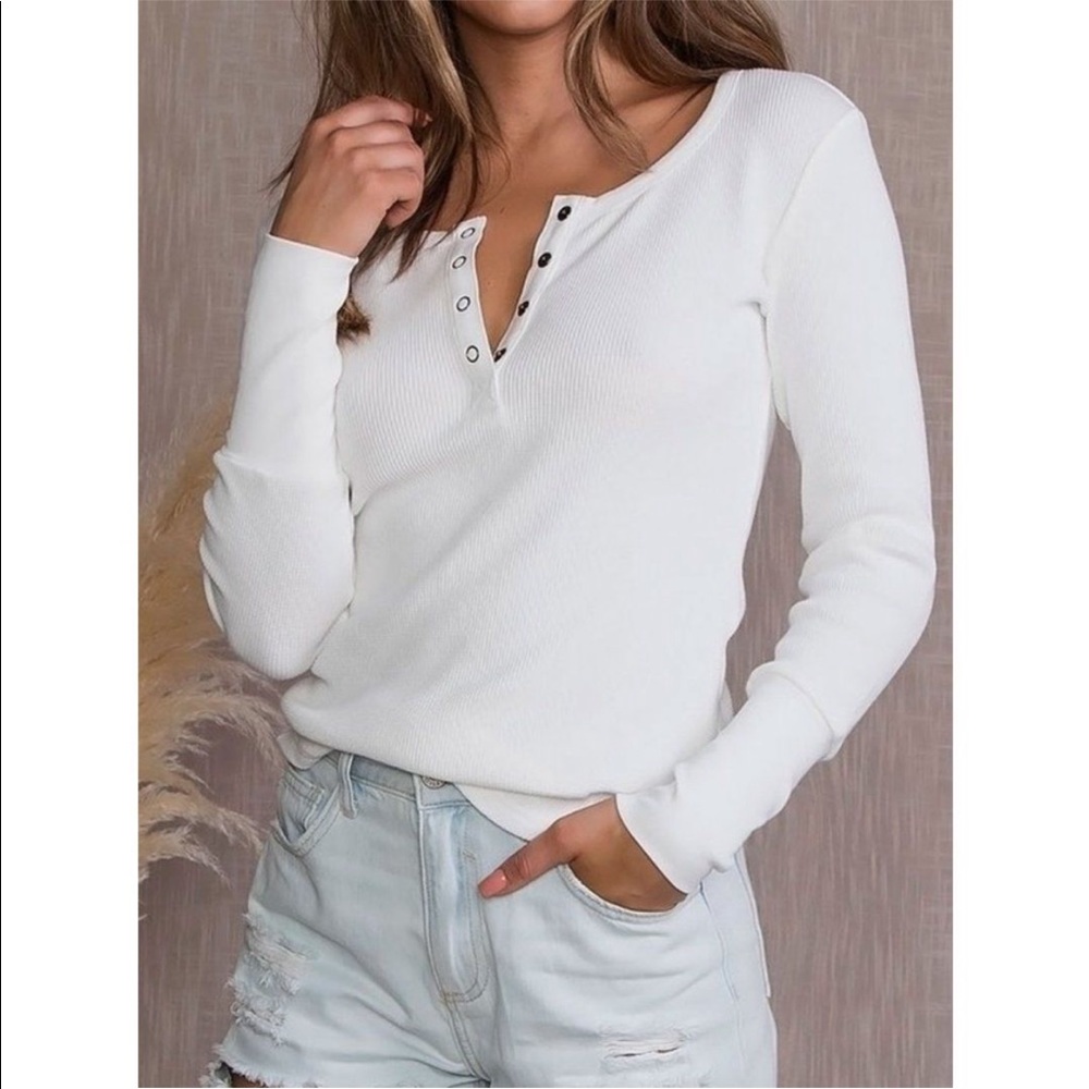 Button Down Thermal Henley